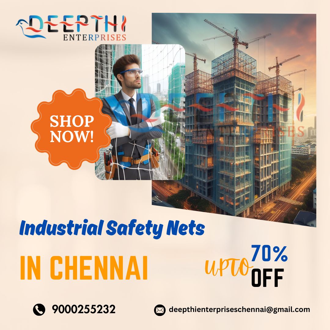 Enhance workplace safety with Industrial Safety Nets in Chennai by Deepthi Safety Nets! 🏭🛡️ Our nets are designed to meet the highest safety standards, providing reliable protection for industrial spaces. 💼 #IndustrialSafetyNets #ChennaiSafety 
deepthisafetynetschennai.com/industrial-saf…