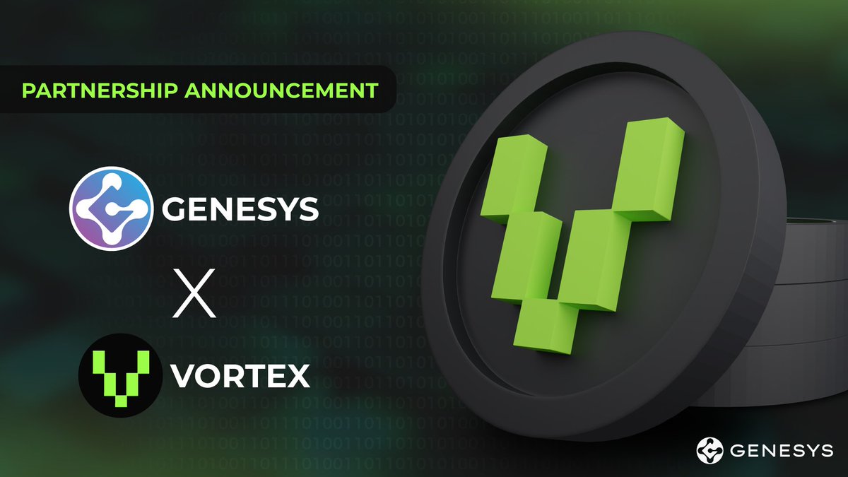 GenesysChain's tweet photo. Exciting news! 🚀 Genesys Network and Vortex Global have joined forces. 💼 @vortex_global , as an algorithmic liquidity aggregator, is set to provide MM services to GENESYS. Together, we are shaping the future of finance! 🌐 #GenesysPartners #VortexGlobal #MarketMakers https://t.co/N3jGqVkK1v