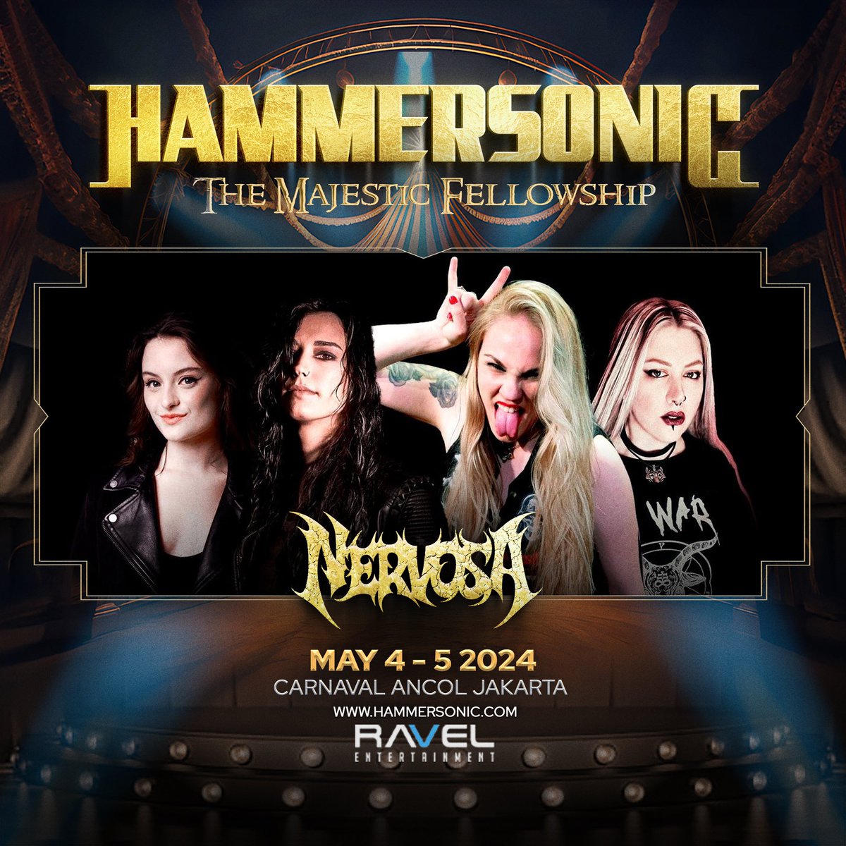 Amazing female band @nervosathrash —is a thrash/death metal band originally from São Paulo, Brazil. The band is signed to Napalm Records and has released four studio albums and one EP. Tickets will go on sale soon at hammersonic.com #Hammersonic #RavelEntertainment