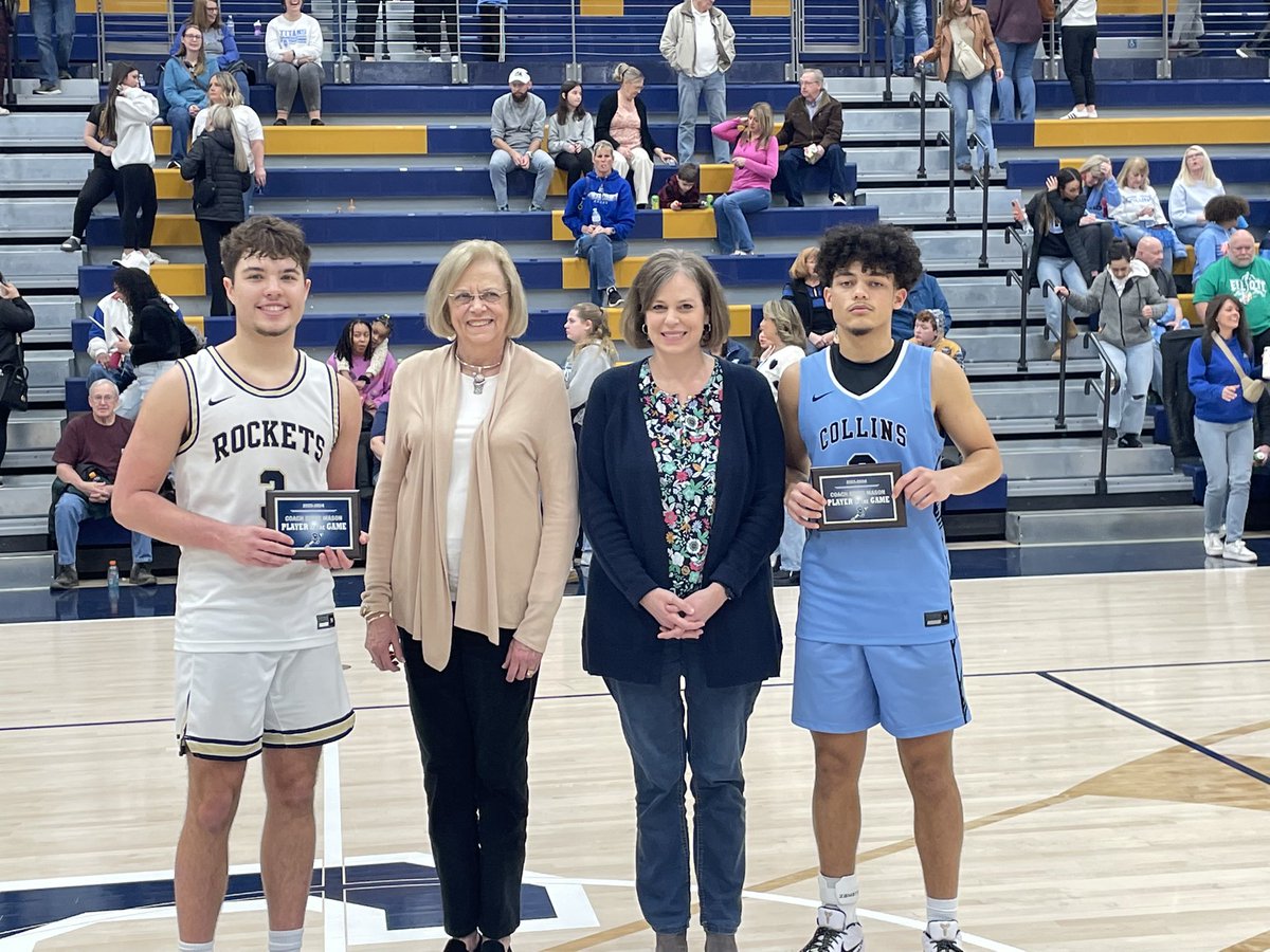 SCHSRockets's tweet photo. Tonight, the family of the The Late Great Coach Eddie Mason handed out our GAME MVP AWARDS to student athletes from both schools! 

Congratulations- Cam Busby, Amber Barnett, Autumn Simpson and Dillon Ritchey as they were awarded the Coach Eddie Mason MVP!! 

@centrebball https://t.co/AWqT6EfZ5h