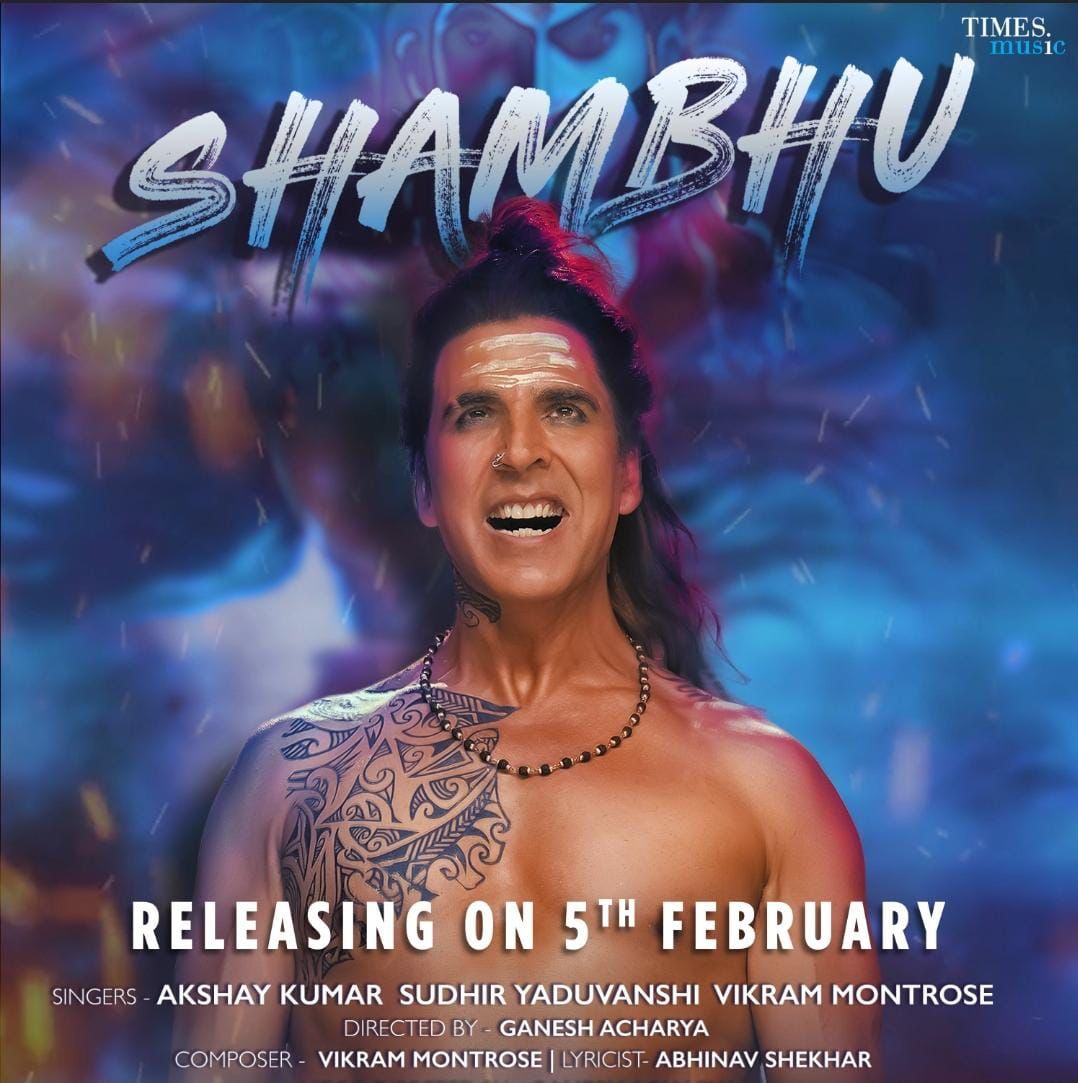 #Shambhu is sung by #AkshayKumar, #SudhirYaduvanshi, and Vikram Montrose. The lyrics, penned by #AbhinavShekhar, complement the music composed by #VikramMontrose.

The song will release on 5th February 2024. #JaiMahakaal
