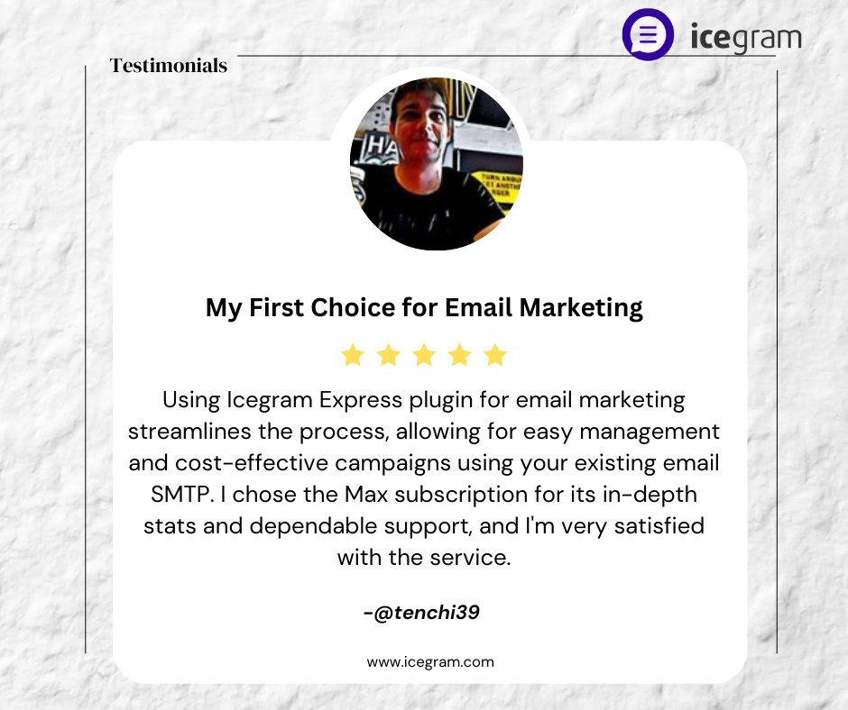 Turn your emails into success chapters with Express! 🌟 Max subscription, Maximum satisfaction - streamlined campaigns, in-depth stats, and unbeatable support. Thanks for the kind words, Tenchi! #testimonial #icegramexpress #UserExperience #CustomerFeedback #emailmarketing