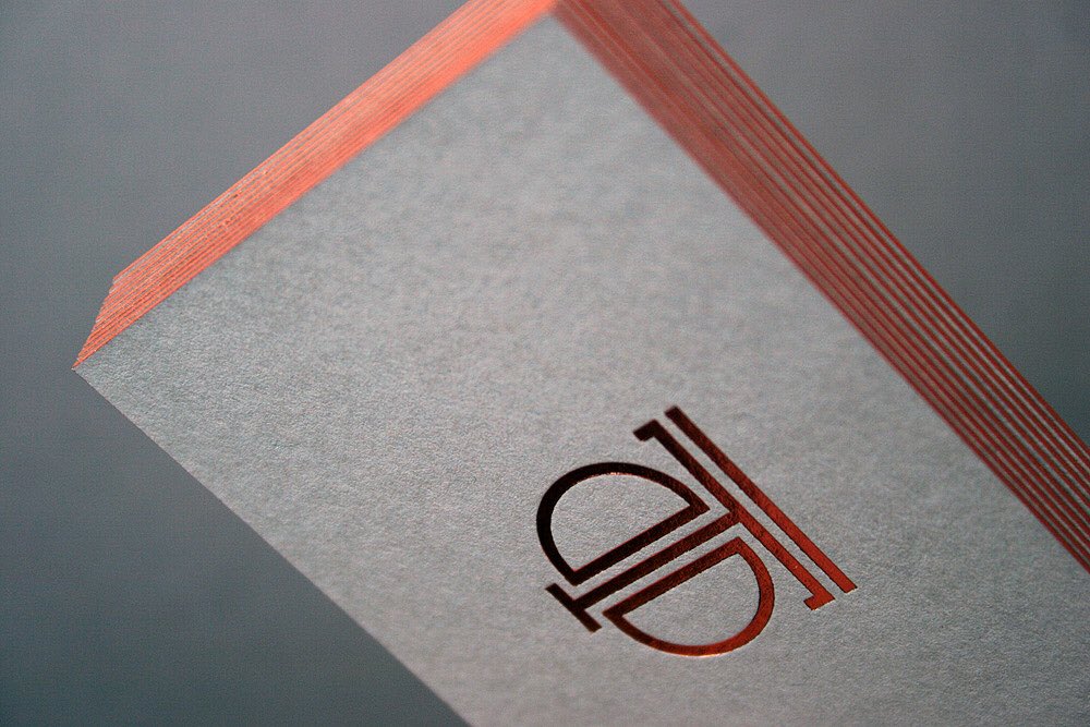 Copper #hotfoil #businesscards with matching copper edges on Colorplan 
#branding #letterpress