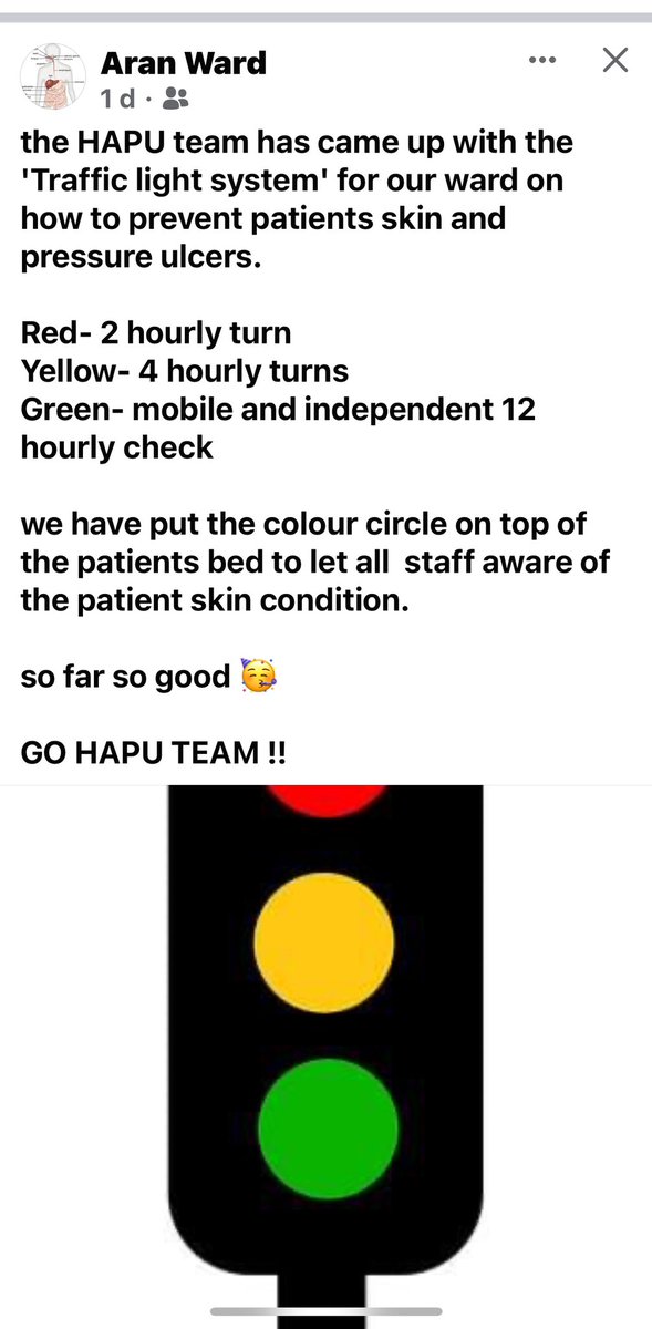 Amazing work ongoing from Aran Ward in reducing the incidence of pressure ulcers for our patients. Well done team 🫶🏻