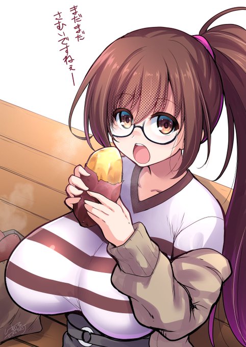 ゆたりさん@yutarisann の普段着の様子描きたくなって描きました。焼き芋食べたい
#ゆたフレあーと
#ゆたり 