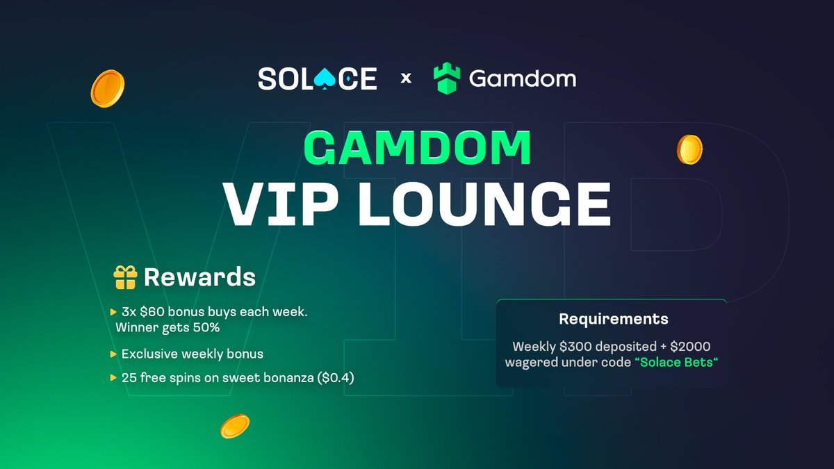 Promo graphics for <a href="/SolaceBets/">Solace</a> x <a href="/gamdom/">Gamdom.com</a> 

🏰🍀