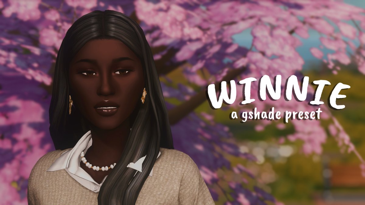 evawins_'s tweet photo. this is the winnie preset. a gshade preset designed with darker skin tones in mind 🤎🖤 
#Sims4 #GShade #ShowUsYourSims 
download here --> https://t.co/h44rNYmtB2 https://t.co/MXMoCa242H