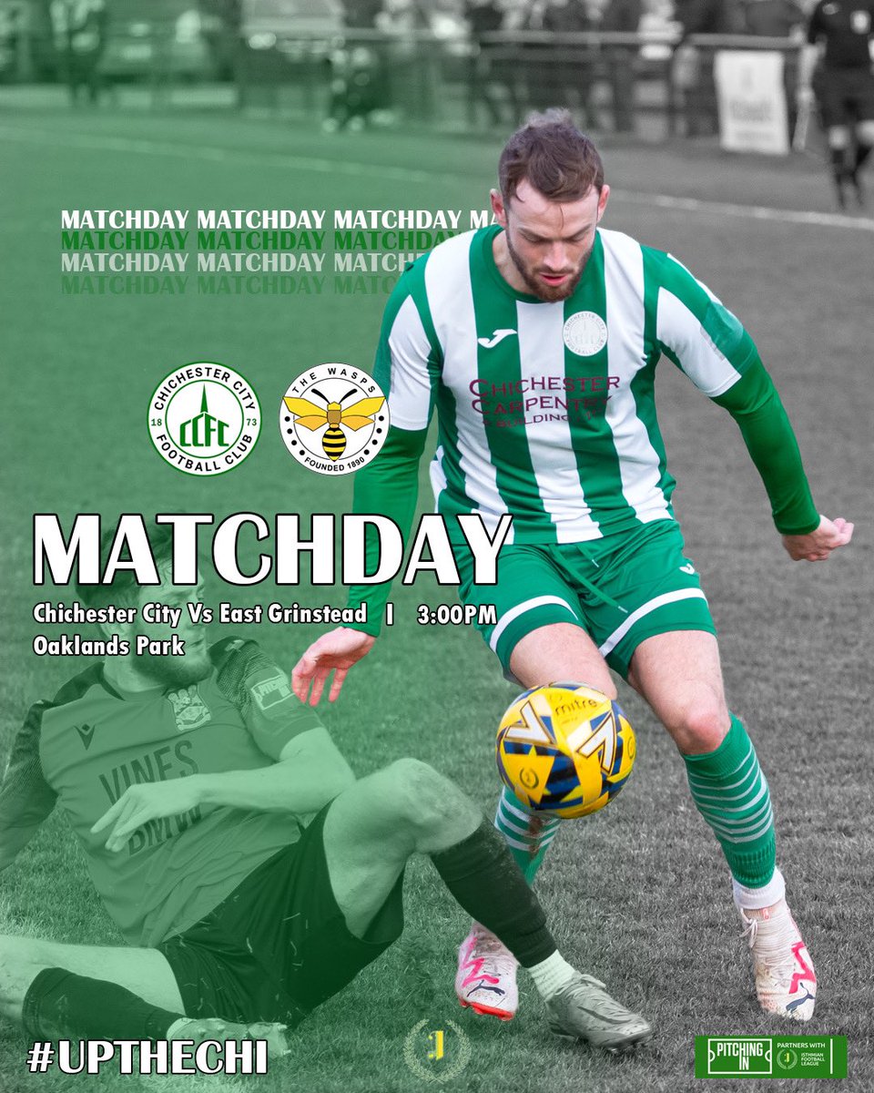 ChiCityFC's tweet image. ⚽️💚 𝗠𝗔𝗧𝗖𝗛𝗗𝗔𝗬🤍⚽️

Let’s get back to work 💪🏻💼

⚔️ @egtfcwasps 
🏟️ Oaklands Park
🕒 3:00PM
📋 @IsthmianLeague South East Division
🎟️ Adults £10, Concessions £6, Students/16-18s £3, Under-16s £1
#️⃣ #UPTHECHI 🟢⚪️