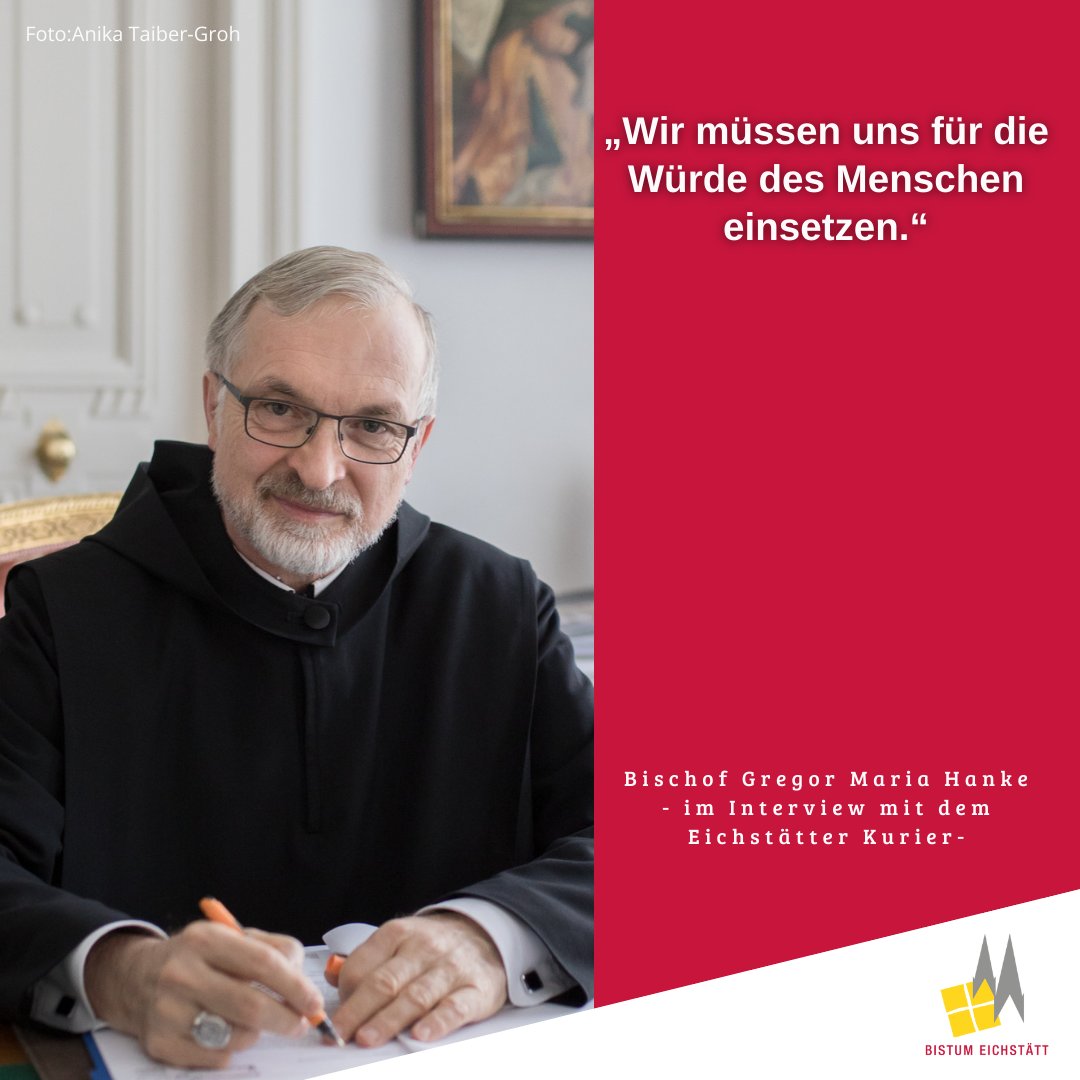 BistumEichst's tweet photo. Im #Interview mit dem #EichstätterKurier fordert #Bischof #Hanke klare Grenzen im Umgang mit der #AfD – und setzt zugleich auf christliche Werte und die Kraft des #Dialogs: „Wir weden mit einer Gegenpolarisierung nicht zu einem positiven Ziel kommen“,. https://t.co/53SdWej71M https://t.co/gyvomPwc1Q