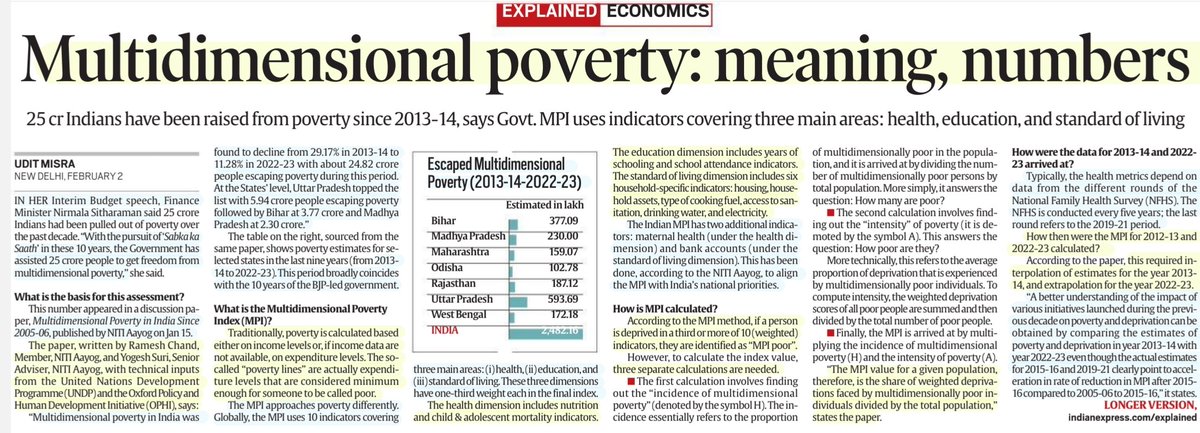 #MPI 

'Multidimensional Poverty: meaning, numbers'
: Explained

#poverty #Multidimensional 
#poor 
#MultidimensionalPovertyIndex
#Health #education #StandardOfLiving 
#India #MaternalHealth #BankAccounts 
#Economics 

#UPSC 

Source: IE