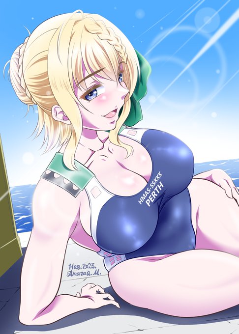 #寒すぎるから水着のイラストで暖まろうぜ#水着パース合同冬コミで寄稿したの、公開の許可出ましたんで。合同誌はメロンでも扱ってますんで是非。 