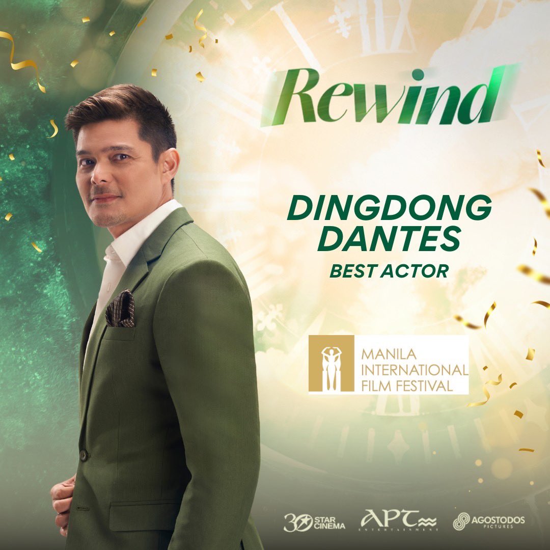 ABSCBN's tweet photo. Hindi nagtatapos ang pag-ibig na totoo, John! 💚⏪

Congratulations to our forever loving John, Dingdong Dantes, for winning the Best Actor at the Manila International Film Festival!

#RewindNowShowing on its 6TH MEGA BLOCKBUSTER WEEK! Experience #TheRewindEffect now in cinemas! https://t.co/qKjEb8oH4N