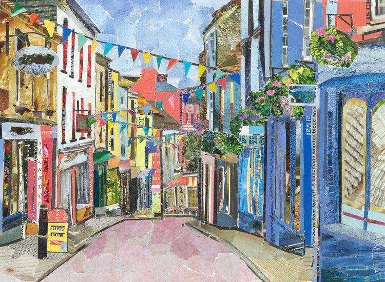 Look at this dynamic paper collage of Falmouth created by @Junkmailart. I think she has captured our vibrant coastal town perfectly. 🖼️ Take a look at her website here: junkmailart.co.uk #lovefalmouth #falmouth #cornwall #falmouthcornwall #collage #art