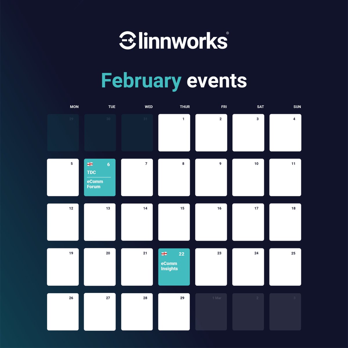 Linnworksglobal's tweet image. Can&apos;t make it to #SpringFair2024? 😰🚨

Don&apos;t sweat it. We&apos;ve got your back! 
Catch us at these must-attend events this month ⬇️

Check out our full events calendar ➡️ brnw.ch/21wGE79

#events #ecommerce #linnworks #commerceops #TDC2024