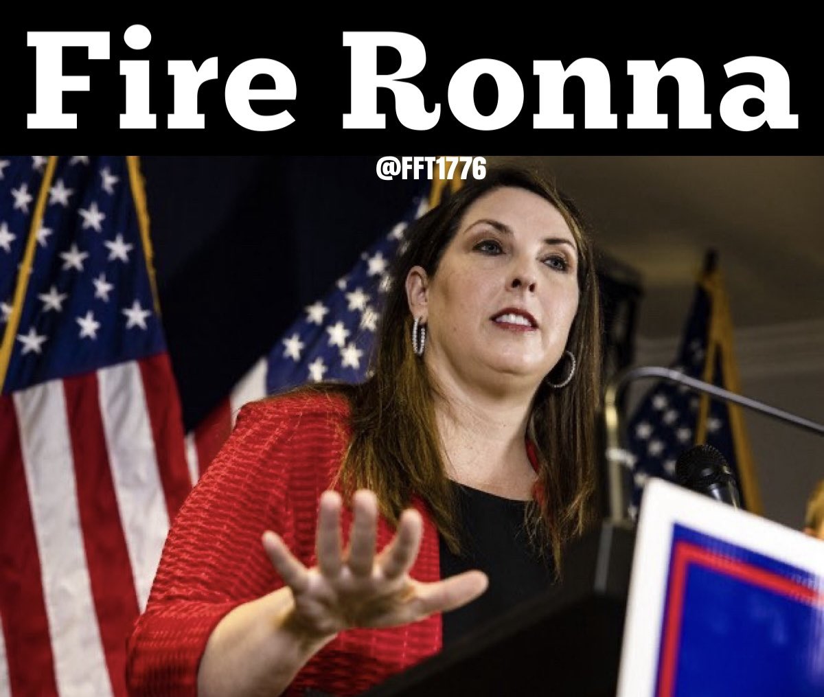 FFT1776's tweet photo. Reminder … DO NOT donate to the RNC!! 

Ronna must go!
Resign! https://t.co/jHfB7Hixi5