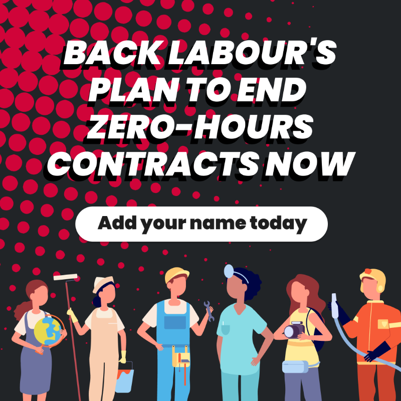 UKLabour's tweet photo. More than a million working people in the UK are on zero-hours contracts.

Labour would ban them. Help us to put pressure on the Tories to do the same 👇