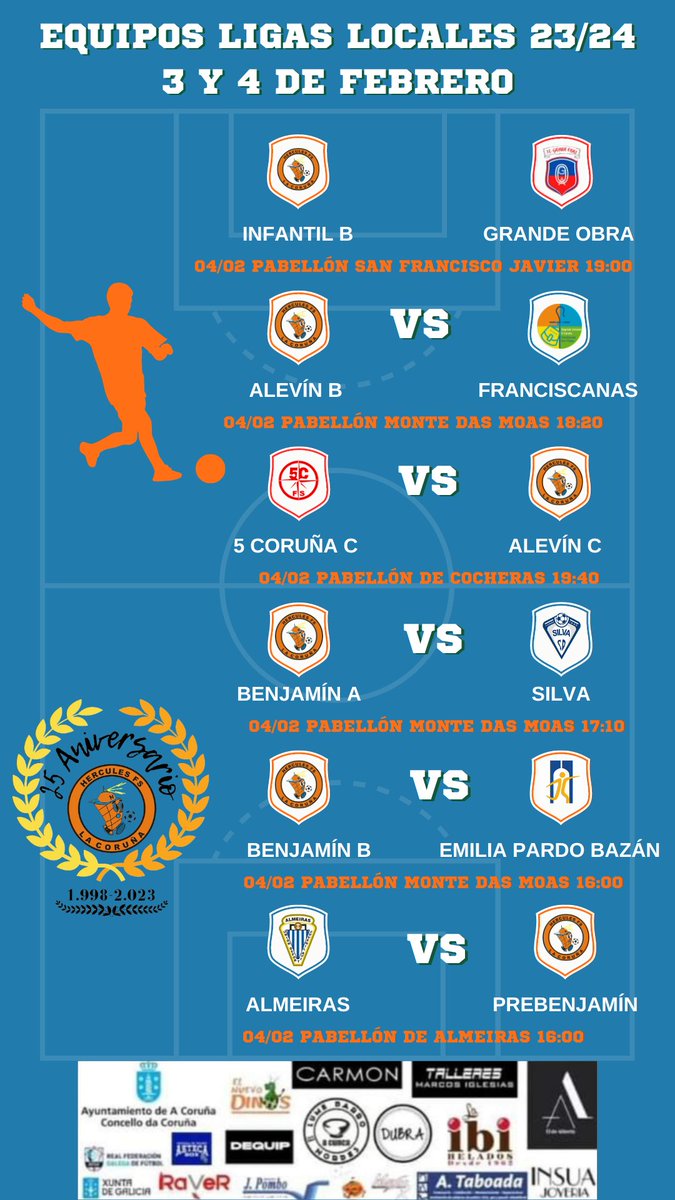 CorunaSala's tweet photo. Partidos de ligas locales para este fin de semana https://t.co/KSRiOi4aqd