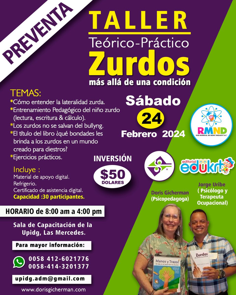 DGicherman's tweet photo. Los invito a nuestro 5to taller #zurdosporundia el sábado 24 de Febrero. Infor: 0414-3201377 @antoniovascoc , @cjaimesb @PoloTroconis @atusaludenlinea @uncafeconshia @RodriguezGladys @oscarmisle @albacmujica @neuropediat @ElgatoTell @jdhumpierres https://t.co/e7BtSaxPMc
