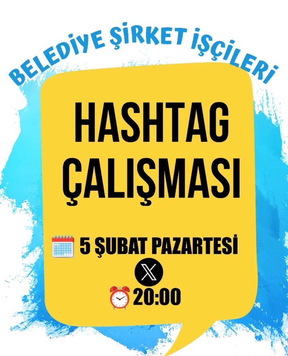 Belediye Şirket İşçileri TAG etkinliğinde buluşuyor.

◾🕗: 𝟮𝟬:𝟬𝟬 👈

◾🗓️: 𝟱 Ş𝘂𝗯𝗮𝘁   𝐏𝐚𝐳𝐚𝐫𝐭𝐞𝐬𝐢 👈

#Hashtag Geleceğimiz...

Gün Birlik Günüdür 🗣️

#BldişçisiMüjdeBekliyor
