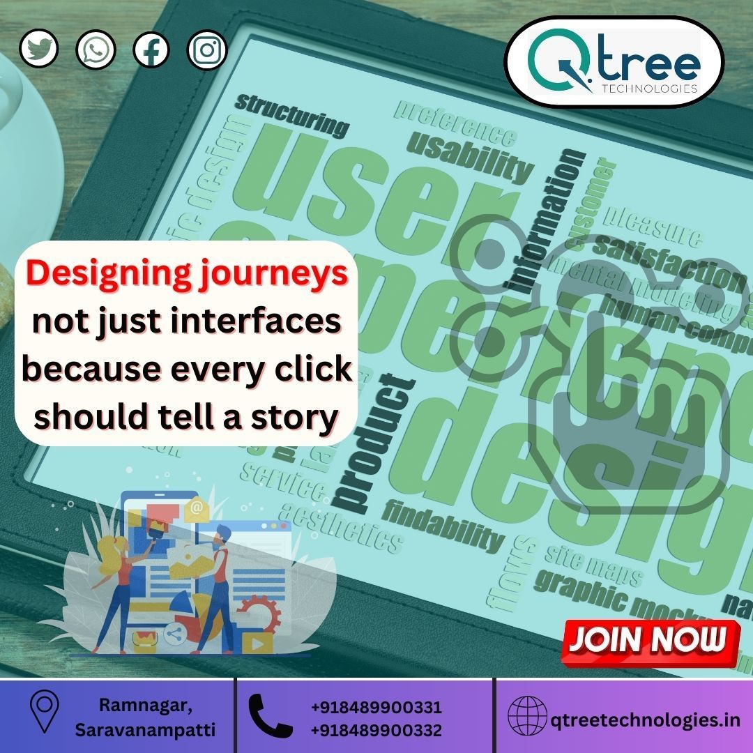 Qtreetech's tweet image. Elevate your skills, craft compelling digital journeys, and shape the future of user interaction. 
Join us on the path to mastering UI/UX design
call us at 8489900331 or mail to info@qtreetechnologies.com
#uiuxtrainingincoimbatore #uiuxcourse #BackendDevelopment #uiuxSkills
 #Web