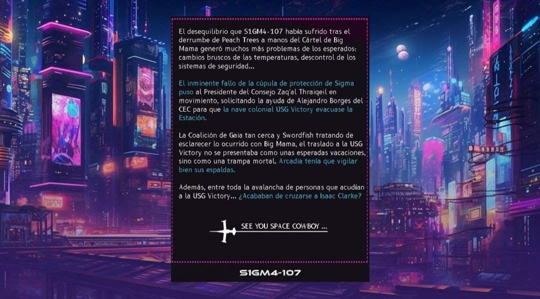 🕰 16:00 | 12:00 | 9:00 🕰

Buenos días manecillas <a href="/Sigma107PR0M0/">( 🚀 ) 𝕊𝟙𝔾𝕄𝟜-𝟙𝟘𝟟 (OFF)</a>  está en búsqueda de personas para unirseles, tienen una temática  de piratería espacial y el universo.
Unirseles ❤️

—Kala