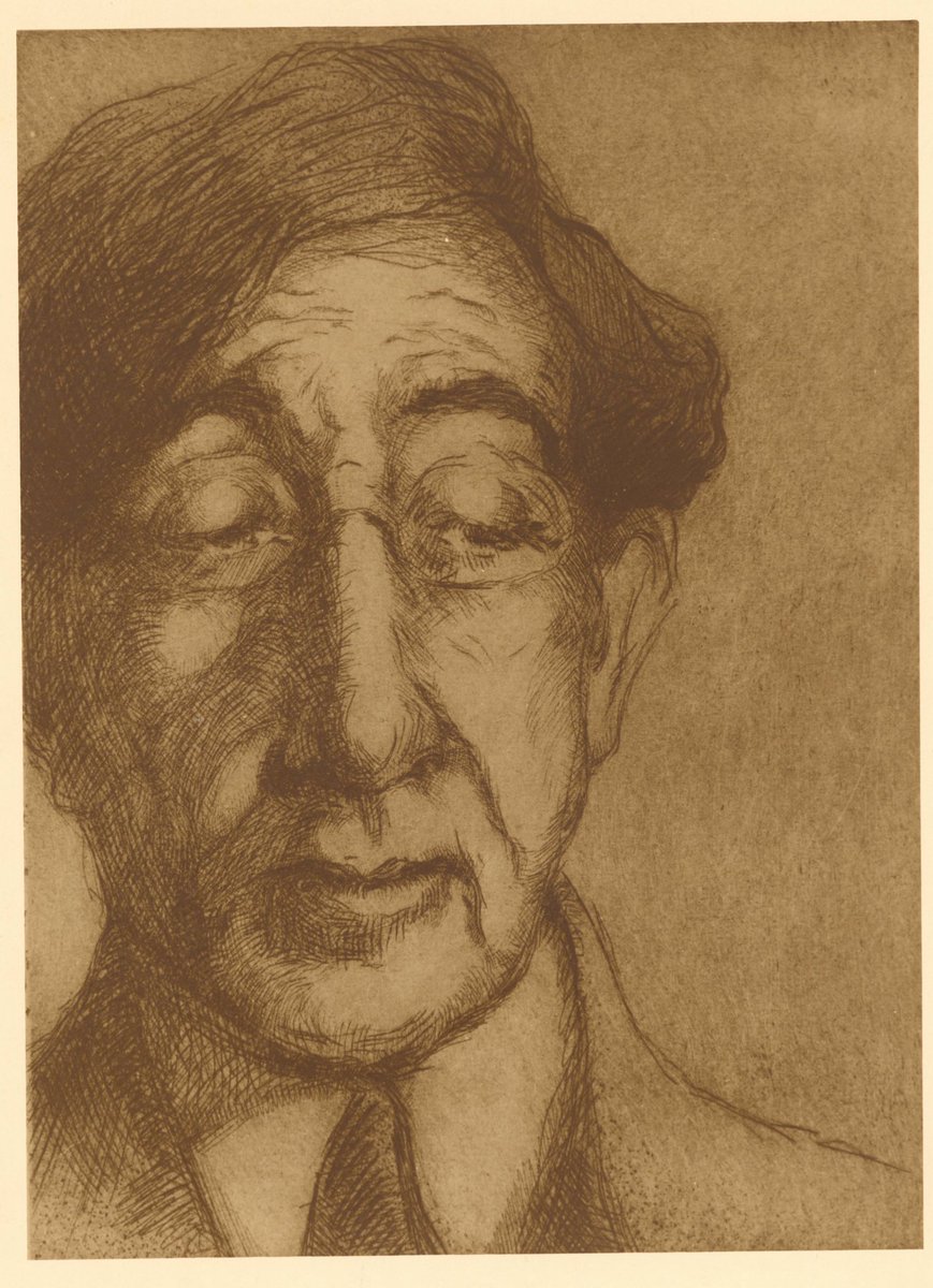 Reproduction of an etching by the engraver Jean Kefalinos, depicting Cavafy in 1921. Cavafy Archive.
