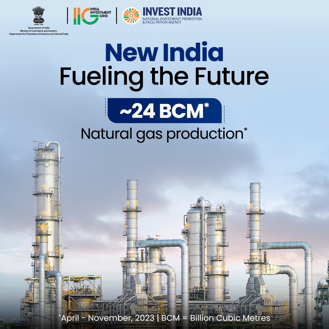 #GrowWithIndia
#NewIndia boasts an operational #naturalgas pipeline network spanning 23298 Km, exemplifying progress in energy infrastructure & the country’s transition to a gas-based economy.
#InvestinIndia 
@cbdhage @IIG_GoI @investindia