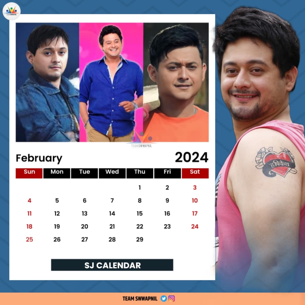 TeamSwwapnil's tweet photo. Month of Love, Love for Month ❤️

Presenting SJ Calendar for the month of February 2024. ❤️❤️
.
.
#monthoflove #valentines #valentinesweek #sjcalendar #swapniljoshi #mitwaa #checkmate #fugay #mepansachin #shivamsarang #aditya #february #फेब्रुवारी #मराठी #मितवा #व्हॅलेंटाईन https://t.co/h1ygai3l9Q