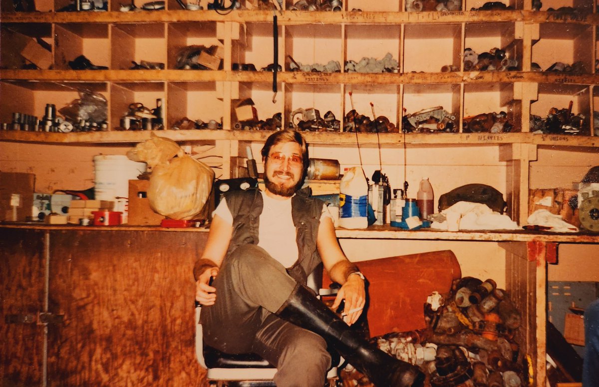 Burlandofam's tweet photo. I worked for Sonat Exploration, on the rim of the Outer Continental Shelf, back when rigs were wood and men were steel.  (Well paid, too.  Zoom the Rolex, left wrist) https://t.co/uiaPcajBet