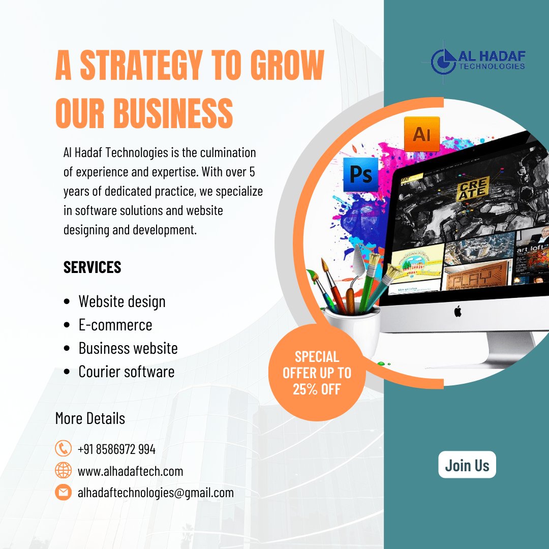 alhadaftech's tweet photo. Boost your online visibility with Al-Hadaf Technologies! We craft custom websites that showcase your brand effectively. Let's create your digital success story together!  #business #businessgrowth #webdeveloper #webdesigner #webdesigncompany https://t.co/lg7fBhXiBc