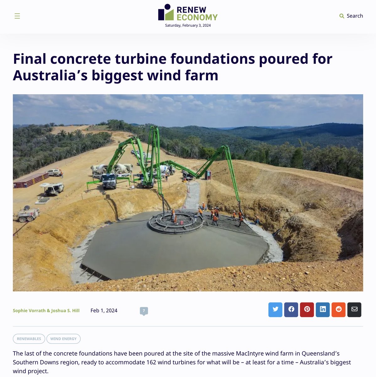 Wind farms help protect the environment.🤣 reneweconomy.com.au/final-concrete…