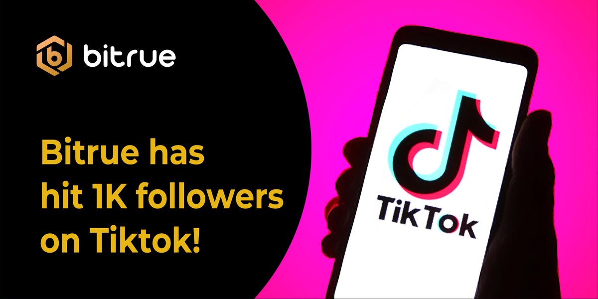 BitrueOfficial's tweet photo. Bitrue has exceeded 1K followers on Tiktok! 🎉

✔ Follow BitrueOfficial_ on TikTok via https://t.co/N0FYifxG0S 
✔ Like and comment on this video https://t.co/ggZyvU1mlK 
✔ 10 lucky winners will share 100 $USDT!

This might seem like a small achievement, but we know we’ll continue to grow with our community by our side! 🚀🔥
Stay tuned for more.