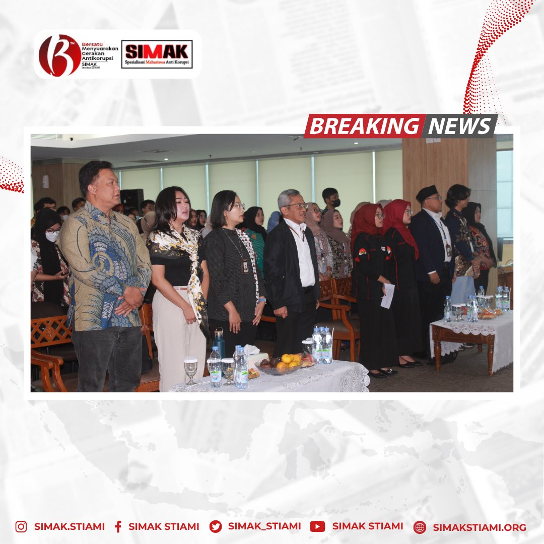 SIMAK_STIAMI's tweet photo. Spesialisasi Mahasiswa Antikorupsi

Menyanyikan Lagu Indonesia Raya Oleh Seluruh Peserta Talkshow Hari Lahir SIMAK Ke-13

#harlahsimak13
#simakstiami
#integritytofightcorruption
#institutstiami https://t.co/QuC4blJSwp