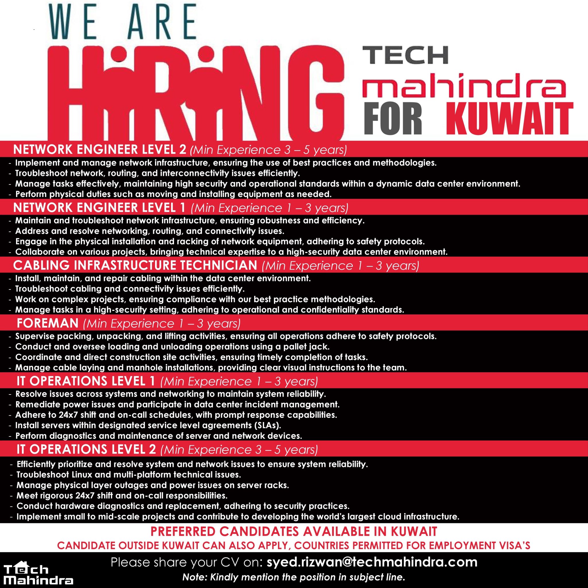Image Latest Jobs in Tech Mahindra for Kuwait