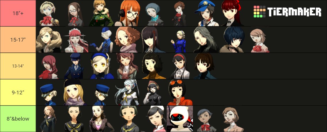 ⠀       
the long-awaited persona girls dick tier list
⠀