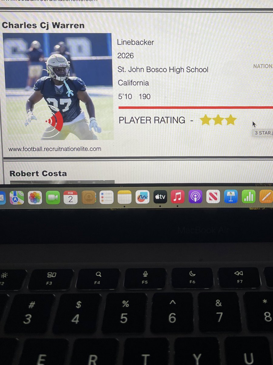 thank you for the player rating @RecruitNationUS I'm blessed 🙏🏾. #destinationbosco📍@boscofootball @Coachcjkinger @biggcatt4800 @mtorressports @Coach_JJHall @adamgorney @ChadSimmons_ @CoachTrud