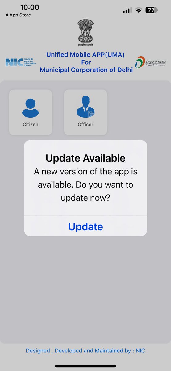 umesh2912's tweet photo. @MCD_Delhi The App for Geotagging isn’t working, tried at Android 

Also on iPhone 13 below message is shown continuously 

What do you want us to do next ? https://t.co/677XxdngmK