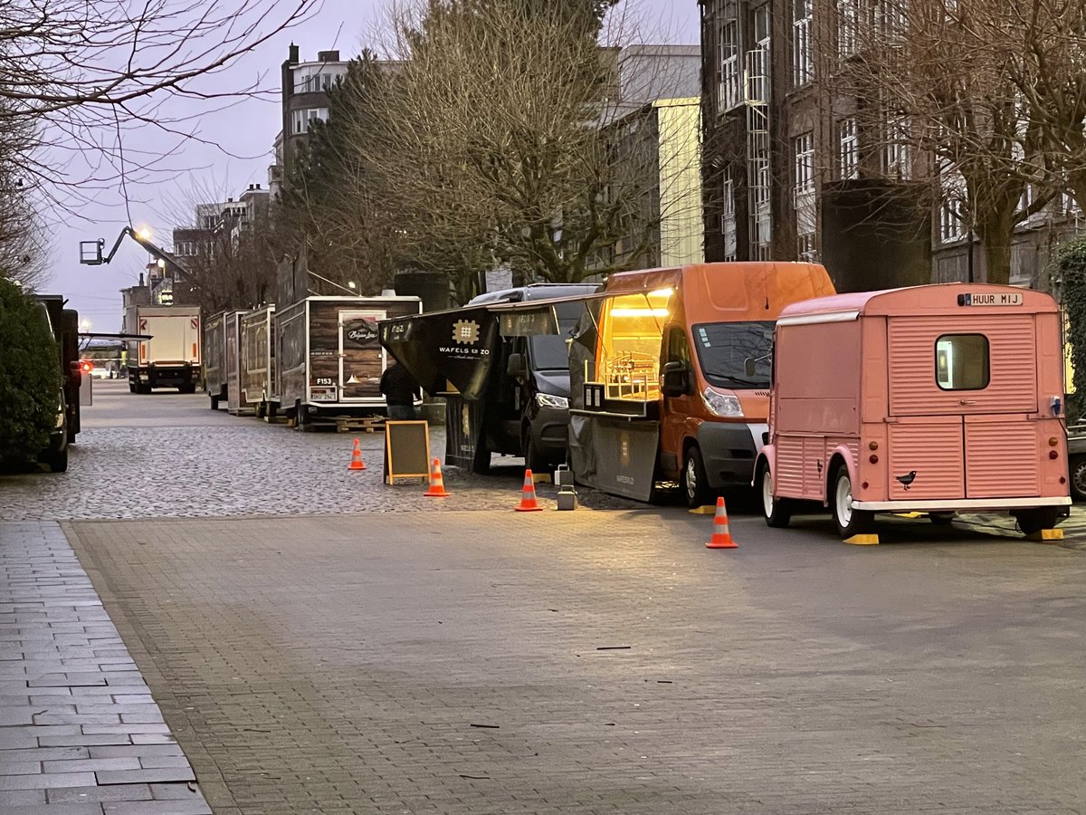 weinzierl's tweet image. Food trucks are already lining up for #FOSDEM #FOSDEM24