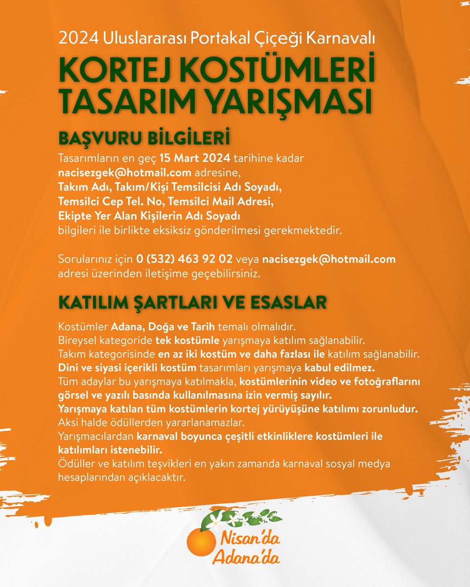 NisandaAdanada's tweet photo. Karnaval kortejinde göz kamaştıran kostümlerle dolup taşan bu heyecan verici yarışma için seni de aramızda görmek istiyoruz! Kortejde yer almak ve yaratıcılığını konuşturmak için hazır mısın? https://t.co/tDPgPkpVYo