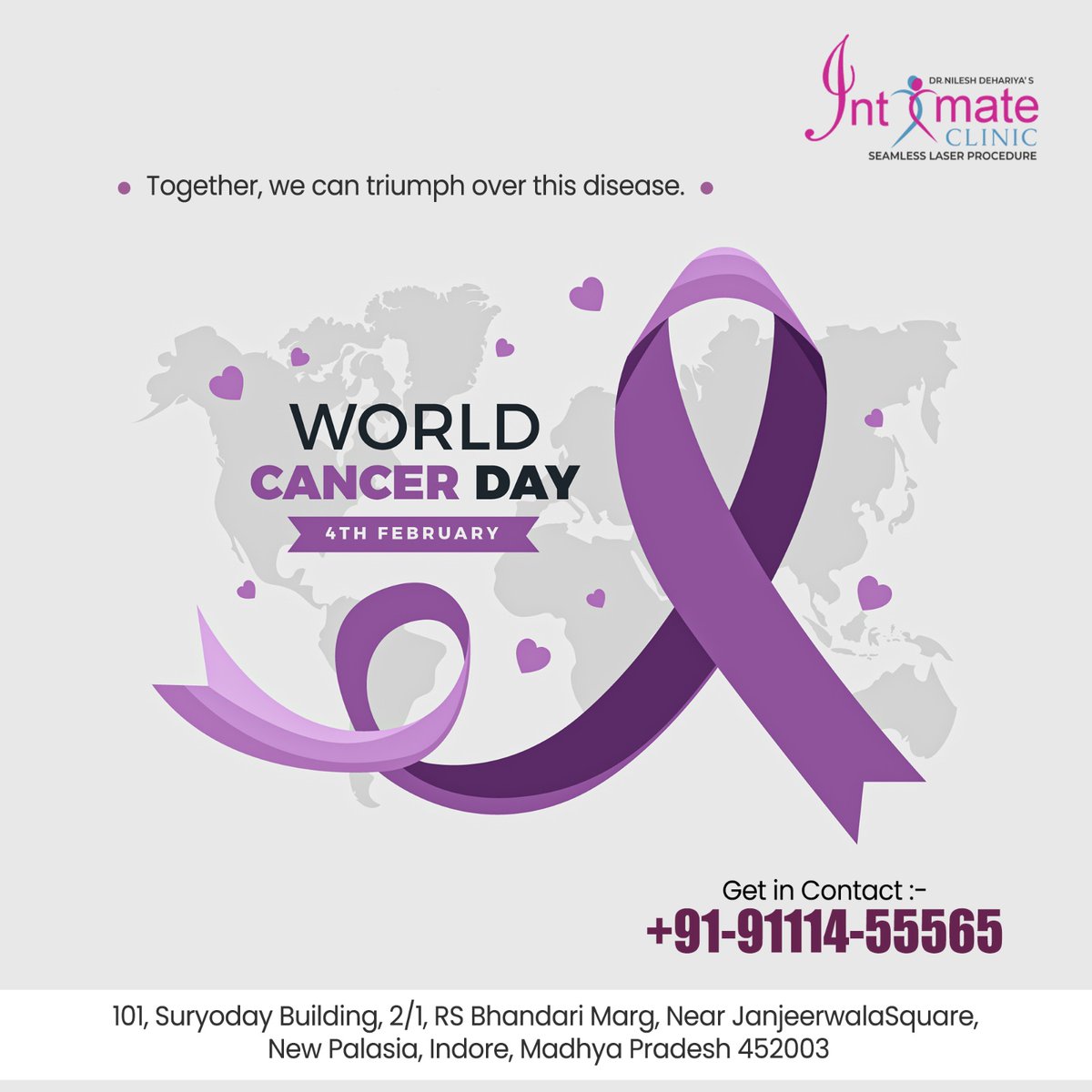 🎗️ 𝑾𝒐𝒓𝒍𝒅 𝑪𝒂𝒏𝒄𝒆𝒓 𝑫𝒂𝒚 🎗️

On World Cancer Day, let's intensify our commitment to defeating this disease. 
.

#WorldCancerDay #CancerAwareness #UnityAgainstCancer #HopeAndStrength #fightagainstcancer #CancerWarriors #GlobalImpact #survivorshipcelebration