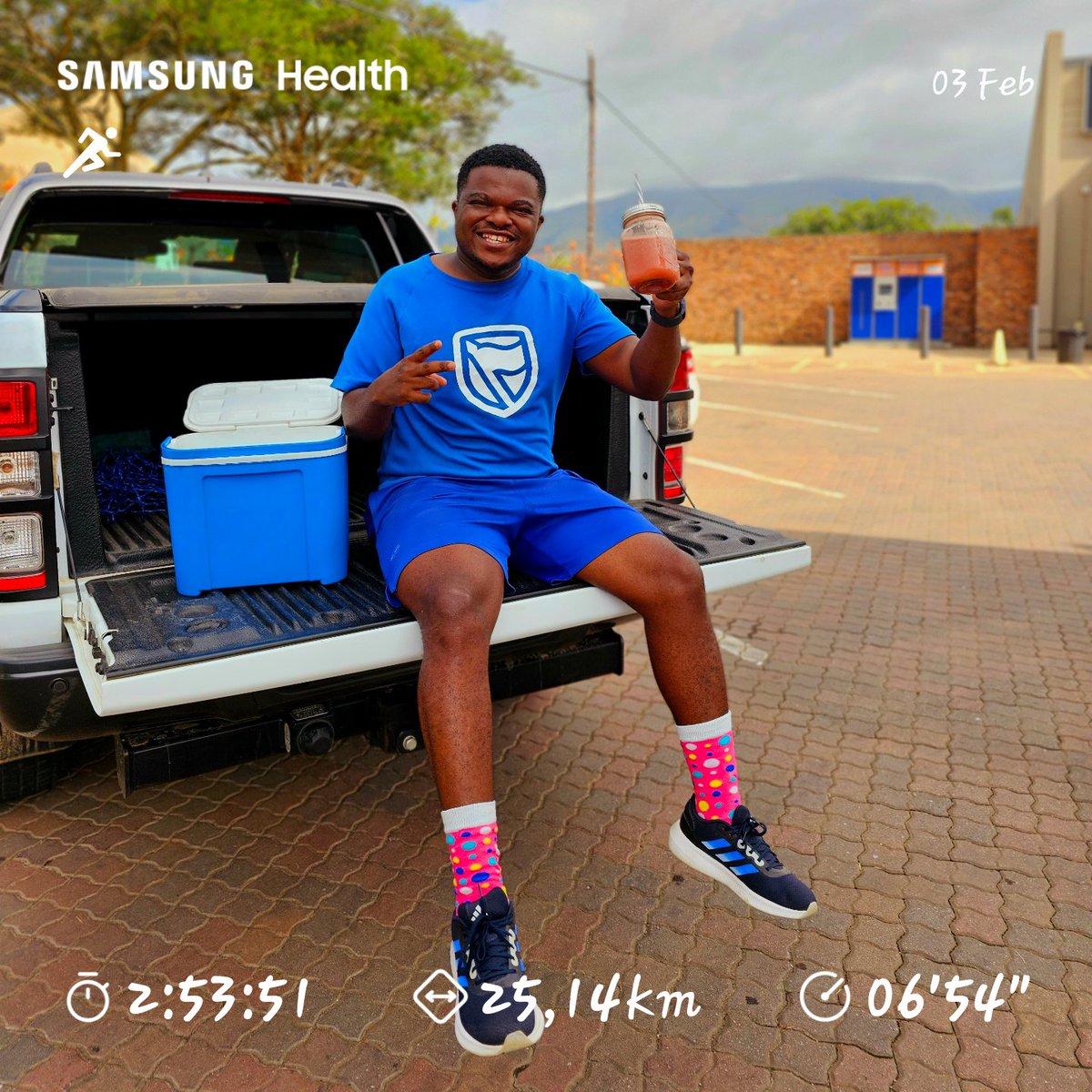 King_Thusko's tweet photo. Endurance Tested.. Positive 🔋 
#MentalHealthMatters
#IPaintedMyRun
#RunningWithTumiSole
#FetchYourBody2024
#TrapnLos
#90dayswithoutsugar
#TwinTowersChallenge
#CancerAwereness https://t.co/NqNTbrZUpc