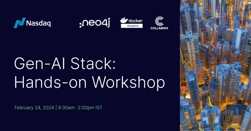 kitarp29's tweet photo. @Nasdaq  Bangalore, together with @Docker   Bangalore Community and @collabnix  , will be hosting a hands-on workshop designed to explore the potential &amp; power of the Gen-AI Stack

Date: Feb 24
Time: 9:30 - 2:00

Link: https://t.co/PYcso2iuu2

#Nasdaq #OneNasdaq #NasdaqBangalore https://t.co/O3OHkqdZvC