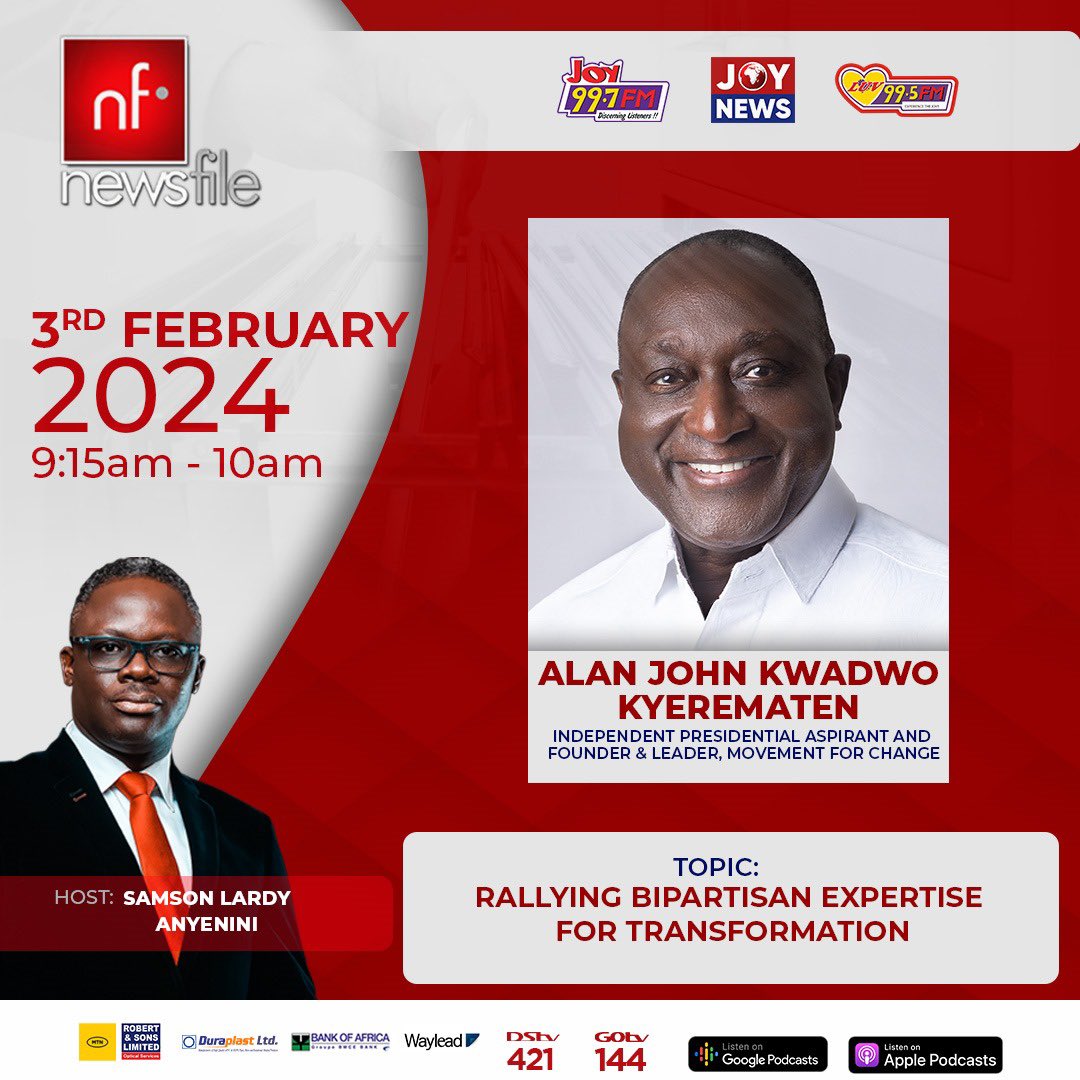 thealannews's tweet photo. RALLY BIPARTISAN EXPERTISE FOR TRANSFORMATION!!
| Abena Korkor | Nana B |
#NewsFileWithAlan
#JobsAndCashEconomy
#AlanSpeaks https://t.co/23e8SFGUOv