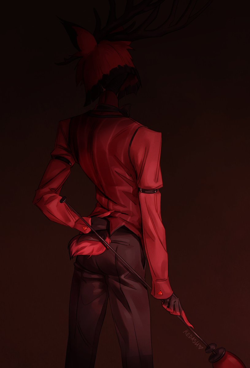 BeastRedAsh's tweet photo. Finished version with lil deer tail ✨
I fucking love drawing big antlers.
#HazbinHotel #HazbinHotelAlastor #Alastor https://t.co/A9uV9Tsf6j