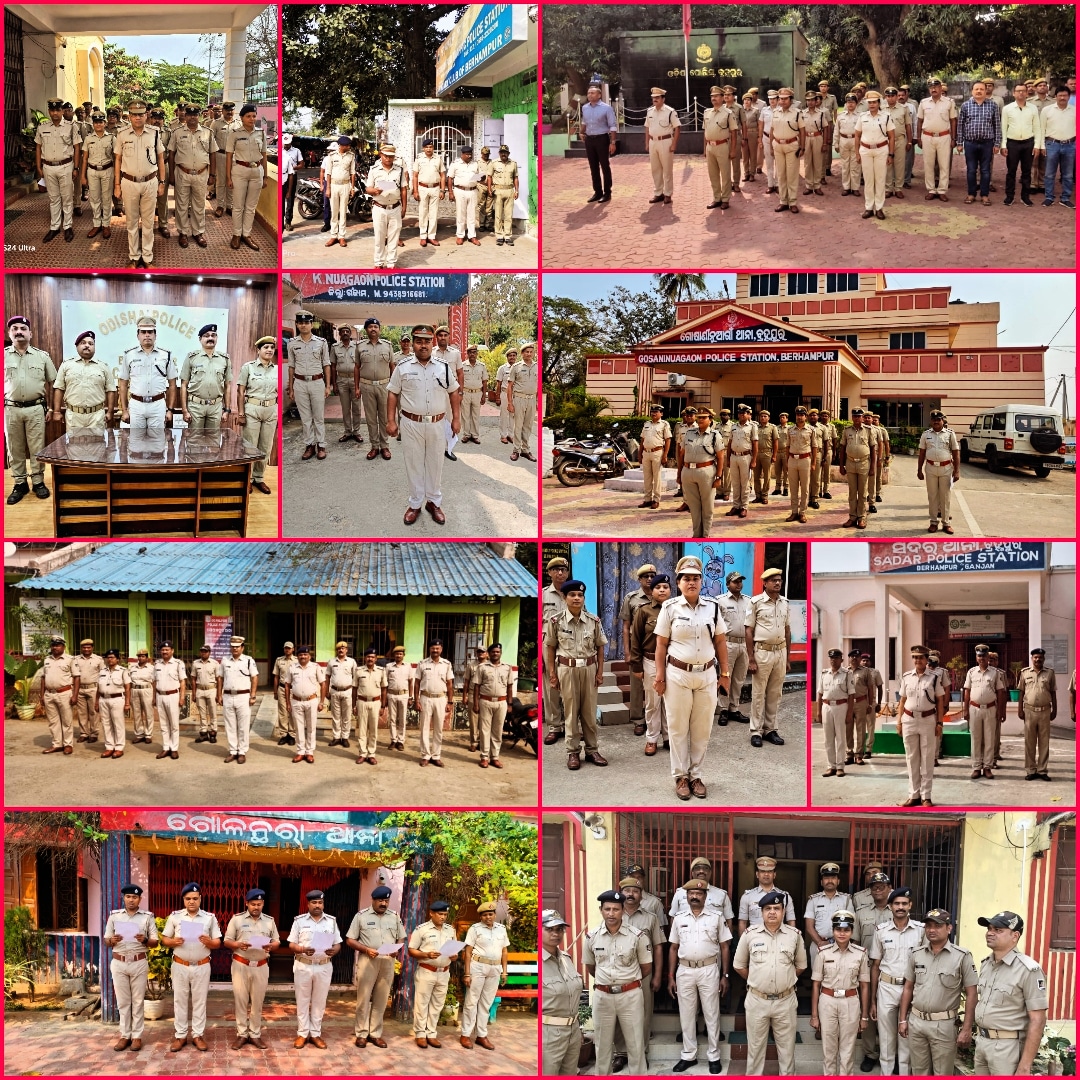 On the momentous occasion of inauguration of First World Odia Language Conference 2024 by Honorable Chief Minister at Bhubaneswar, the State Anthem, 'Bande Utkal Janani' was sung by Officers and staff of DPO, RO, SDPO offices & all Police stations of Berhampur Police district.