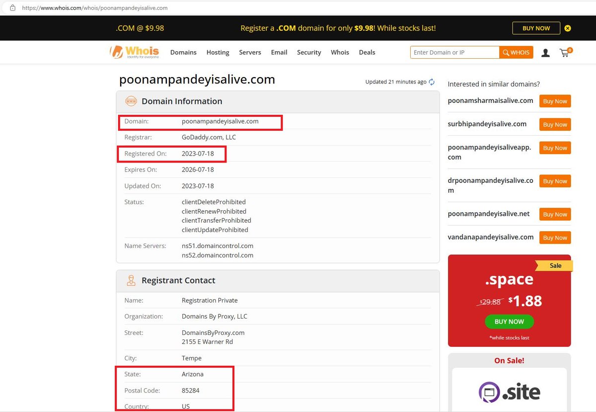 Vijay Patel (@vijaygajera) on Twitter photo Hello <a href="/iPoonampandey/">Poonam Pandey</a> how did you know six months earlier that you are going to do this fake stunt?
Who has registered this website in the USA on behalf of you?
Which pharma company is paying you for all this panic drama?
You and your team must give answers to these questions! Hello <a href="/iPoonampandey/">Poonam Pandey</a> how did you know six months earlier that you are going to do this fake stunt?
Who has registered this website in the USA on behalf of you?
Which pharma company is paying you for all this panic drama?
You and your team must give answers to these questions!
