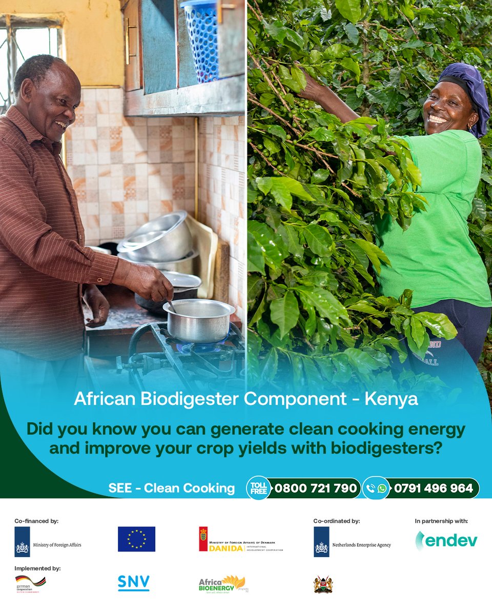 KBiogas's tweet photo. #BIODIGESTERS : HARNESSING POWER, THE NATURAL WAY
A biodigester is a simple, efficient technology that converts #organicwaste to #biogas and #organic #fertiliser, thus making it an integral part of #sustainable #farming.
#BIOGAS:OKOAPESABORESHA MAISHA!
#SEE_CC
#ABC-K
#HTCC https://t.co/PCzo2GuCic