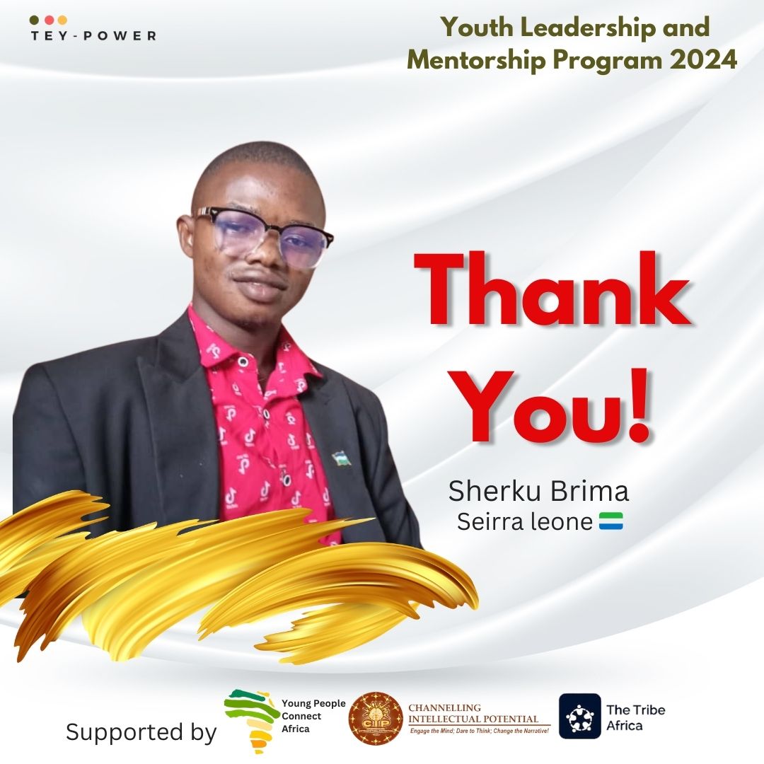 tey_power's tweet photo. A sincere appreciation to Sherku Brima!  Your impact during the Youth Leadership and Mentorship Program is immeasurable, and we eagerly anticipate the continued brilliance you bring to our collective growth. Thank you for being guiding lights on our path to excellence! https://t.co/vPGWsGIcIl