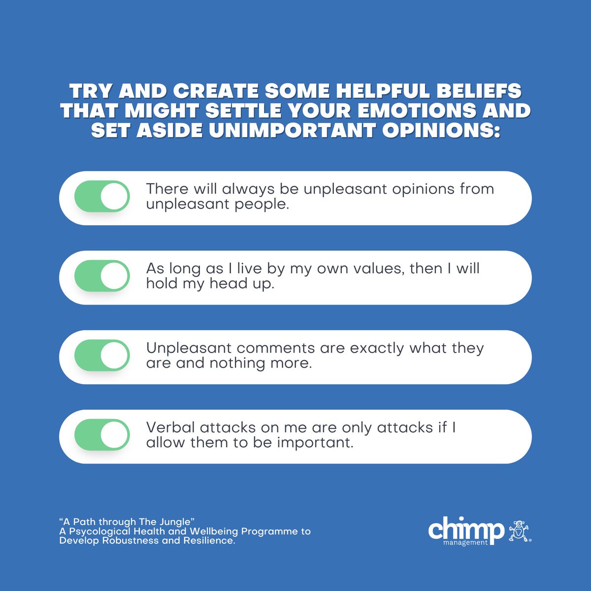 chimpmanagement's tweet photo. In the journey of life, we often encounter a myriad of opinions, some uplifting, some critical. Here's a truth to hold onto: we can never please everyone. 🙈
But you can learn the skill of being selective ⬇️
#StevePeters #ChimpParadox #ChimpModel #APathThroughTheJungle https://t.co/6lJ5dQVffN