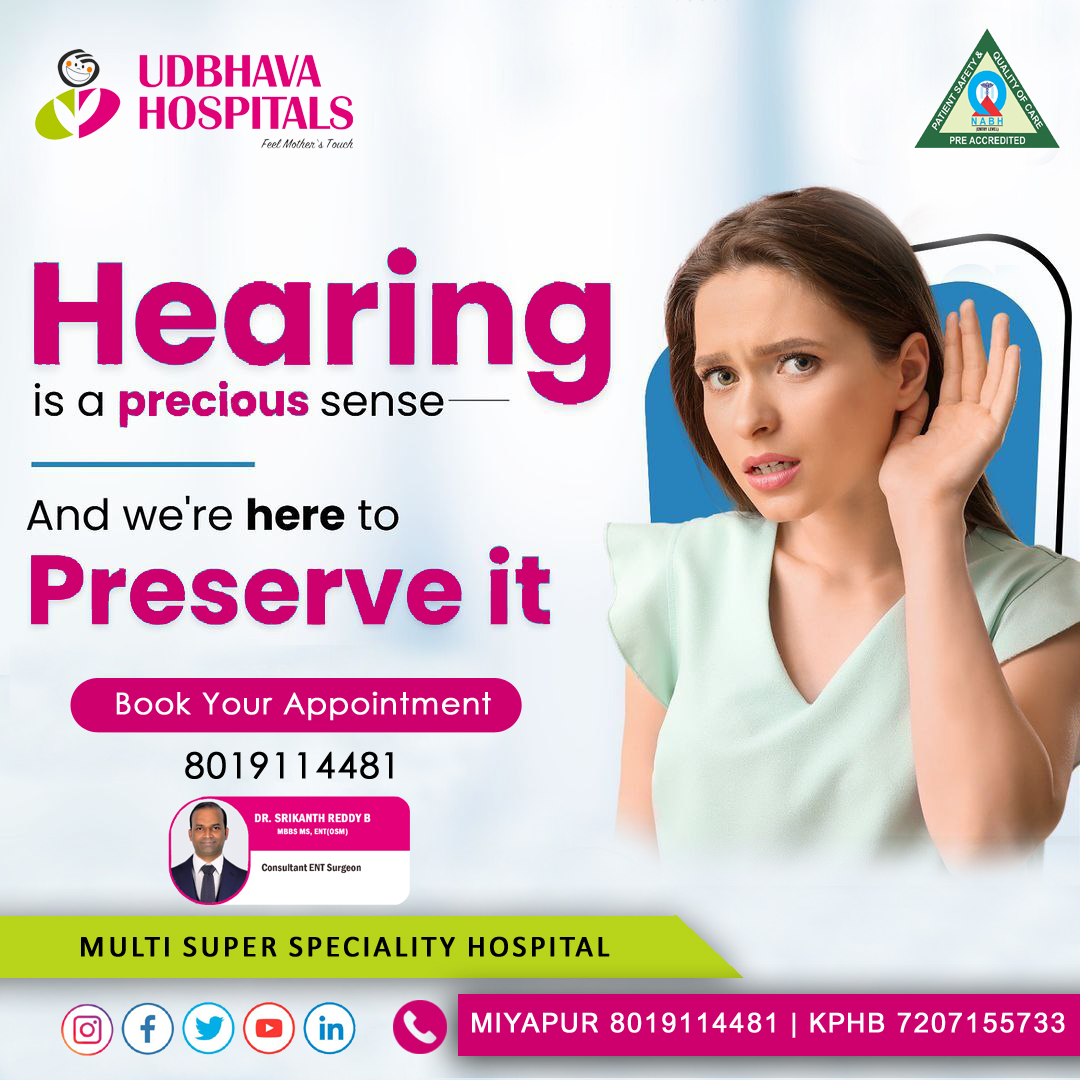 UdbhavaH's tweet photo. Hearing is a precious sense &amp; We are here to Preserve it
#udbhavahospitals #ent #entdoctor #ENTProblems #Miyapur
Contact 080191 14481 https://t.co/luuX67u520